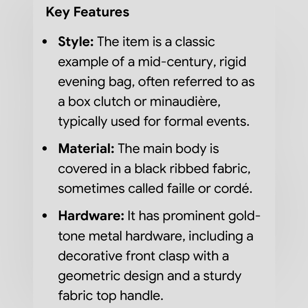 Vintage 1950s Black Corde Rigid Box Purse MCM Gold Geometric Clasp Evening Bag - Picture 13 of 17